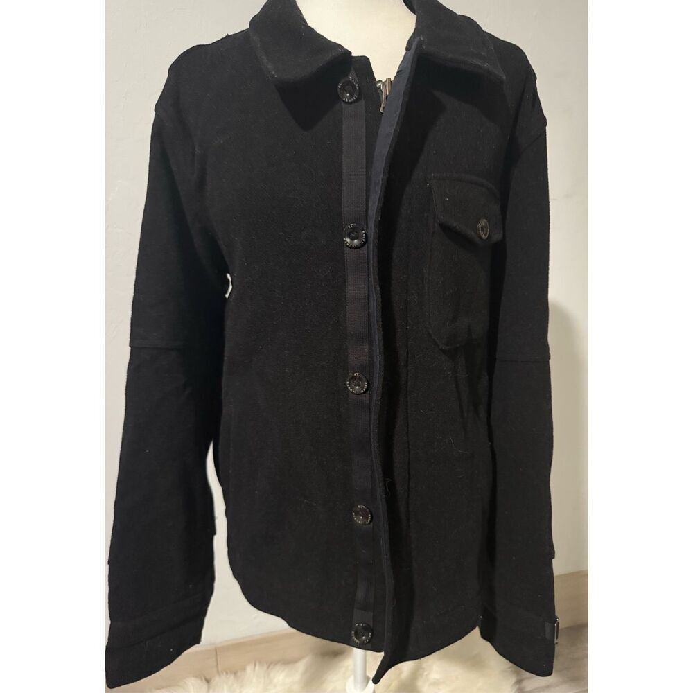 Polo Ralph Lauren black thick zip up front jacket wool blend L